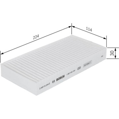 BOSCH 1 987 432 184 Innenraumfilter