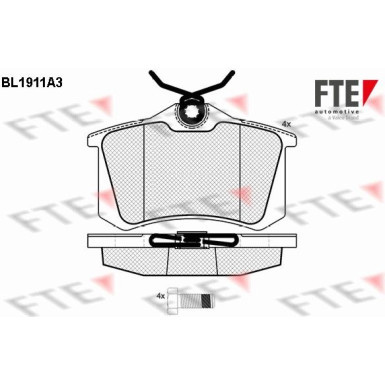 FTE | Bremsbelagsatz, Scheibenbremse | 9010501