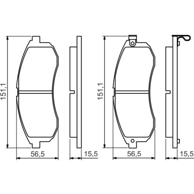 BOSCH | Bremsbelagsatz, Scheibenbremse | 0 986 494 362