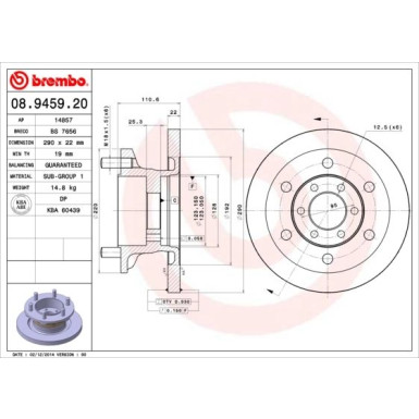 Brembo | Bremsscheibe | 08.9459.20