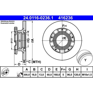 ATE | Bremsscheibe | 24.0116-0236.1