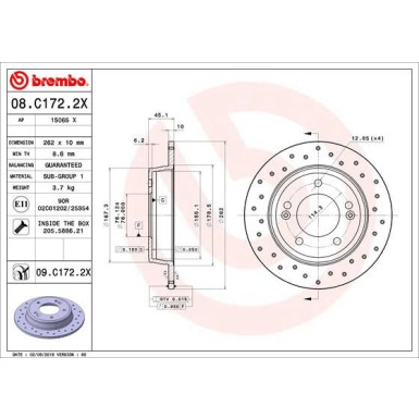 Brembo | Bremsscheibe | 08.C172.2X