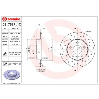 Brembo | Bremsscheibe | 08.7627.1X