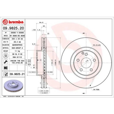 Brembo | Bremsscheibe | 09.9825.21