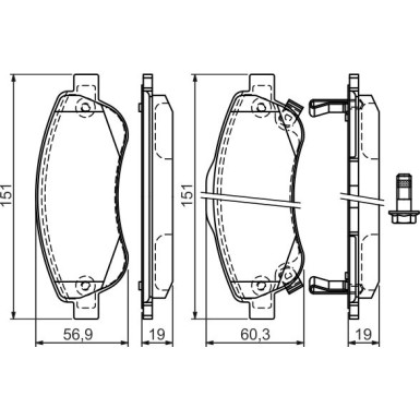 BOSCH | Bremsbelagsatz, Scheibenbremse | 0 986 494 379