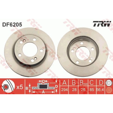 TRW | Bremsscheibe | DF6205