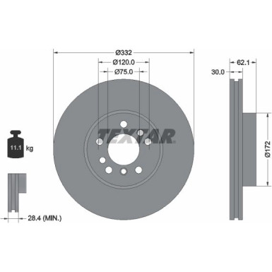 Textar | Bremsscheibe | 92107205