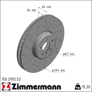 Zimmermann | Bremsscheibe | 150.2955.52