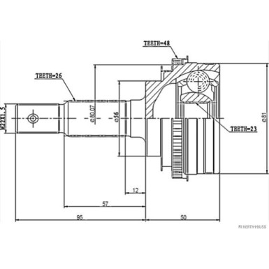 Herth+Buss Jakoparts | Gelenksatz, Antriebswelle | J2822105