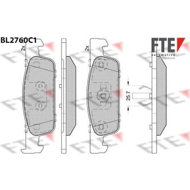 FTE | Bremsbelagsatz, Scheibenbremse | 9011094