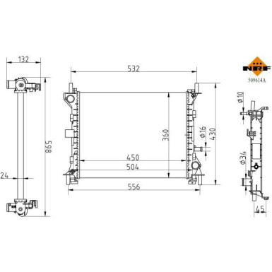 NRF | Kühler, Motorkühlung | 509614A