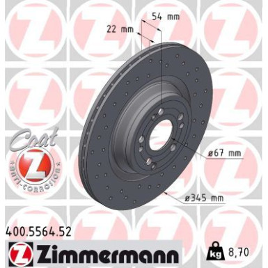 Zimmermann | Bremsscheibe | 400.5564.52