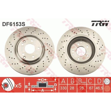 TRW | Bremsscheibe | DF6153S