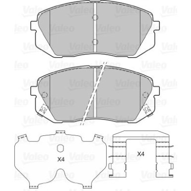Valeo | Bremsbelagsatz, Scheibenbremse | 601322