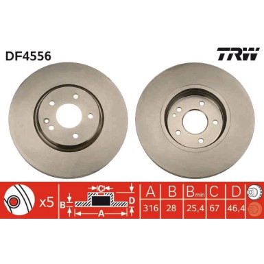 TRW | Bremsscheibe | DF4556