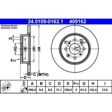 ATE | Bremsscheibe | 24.0109-0162.1