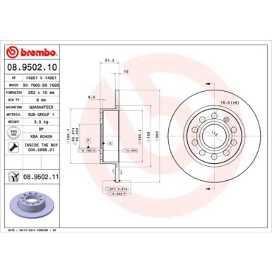 Brembo | Bremsscheibe | 08.9502.11