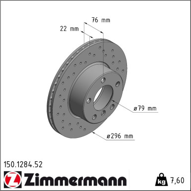 Zimmermann | Bremsscheibe | 150.1284.52