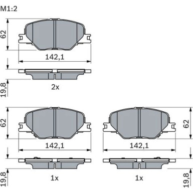 BOSCH | Bremsbelagsatz, Scheibenbremse | 0 986 424 868