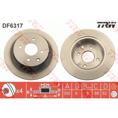 TRW | Bremsscheibe | DF6317