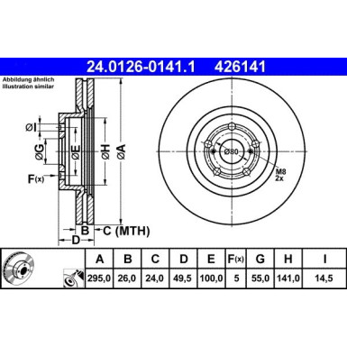 ATE | Bremsscheibe | 24.0126-0141.1