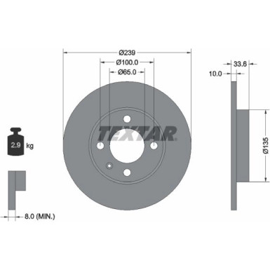 Textar | Bremsscheibe | 92071903