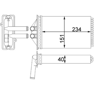 Mahle | Wärmetauscher, Innenraumheizung | AH 92 000S