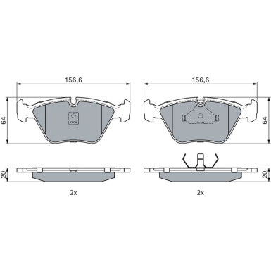 BOSCH | Bremsbelagsatz, Scheibenbremse | 0 986 490 640