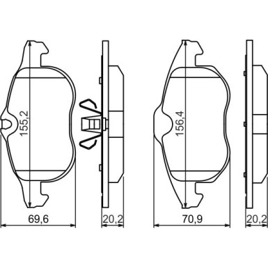 BOSCH | Bremsbelagsatz, Scheibenbremse | 0 986 494 044