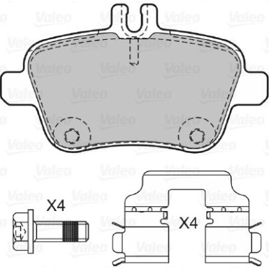 Valeo | Bremsbelagsatz, Scheibenbremse | 601304