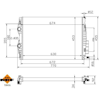 NRF | Kühler, Motorkühlung | 53843A