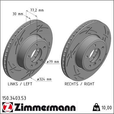 Zimmermann | Bremsscheibe | 150.3403.53