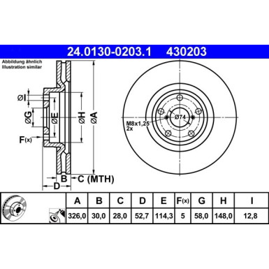 ATE | Bremsscheibe | 24.0130-0203.1