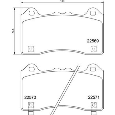 Brembo | Bremsbelagsatz, Scheibenbremse | P 24 202