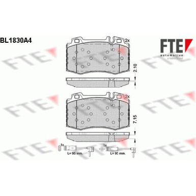 FTE | Bremsbelagsatz, Scheibenbremse | 9010409