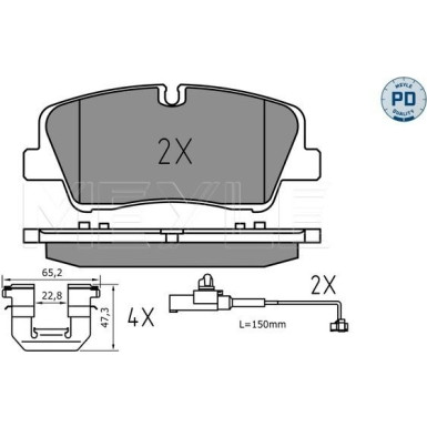 Meyle | Bremsbelagsatz, Scheibenbremse | 025 223 7017/PD