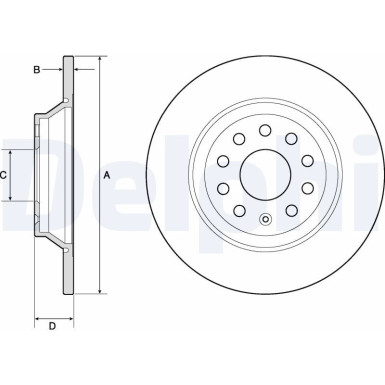 Delphi | Bremsscheibe | BG4751C