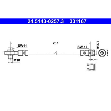 ATE | Bremsschlauch | 24.5143-0257.3