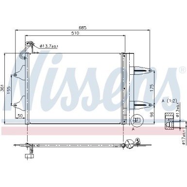 Nissens | Kondensator, Klimaanlage | 94628