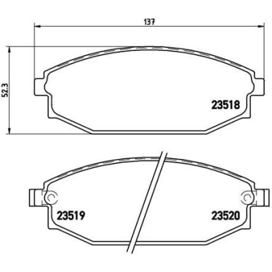 Brembo | Bremsbelagsatz, Scheibenbremse | P 54 027