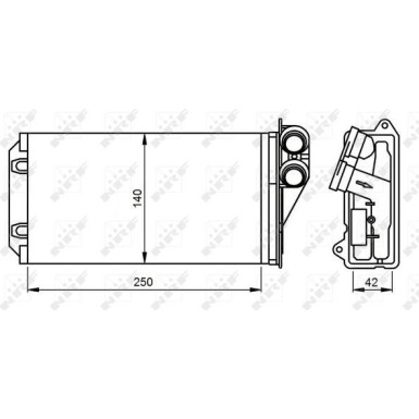 NRF | Wärmetauscher, Innenraumheizung | ohne Rohr | 54305