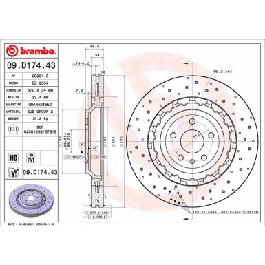 Brembo | Bremsscheibe | 09.D174.43