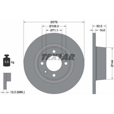 Textar | Bremsscheibe | 92107900