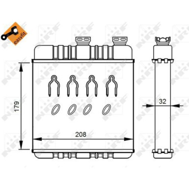 NRF | Wärmetauscher, Innenraumheizung | ohne Rohr | 54279
