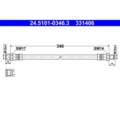 ATE | Bremsschlauch | 24.5101-0346.3