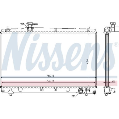 Nissens | Kühler, Motorkühlung | 64670A