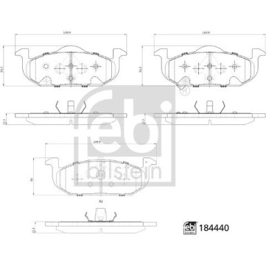 FEBI BILSTEIN 184440 Bremsbeläge