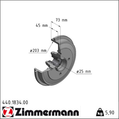 Zimmermann | Bremstrommel | 440.1834.00