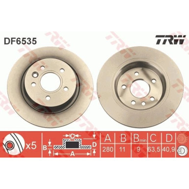 TRW | Bremsscheibe | DF6535