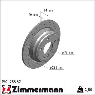 Zimmermann | Bremsscheibe | 150.1285.52